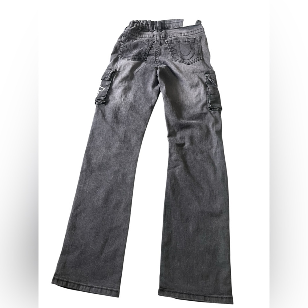 True Religion NWT Ricky relaxed straight cargo jeans in black adjustable waist - Picture 2 of 11